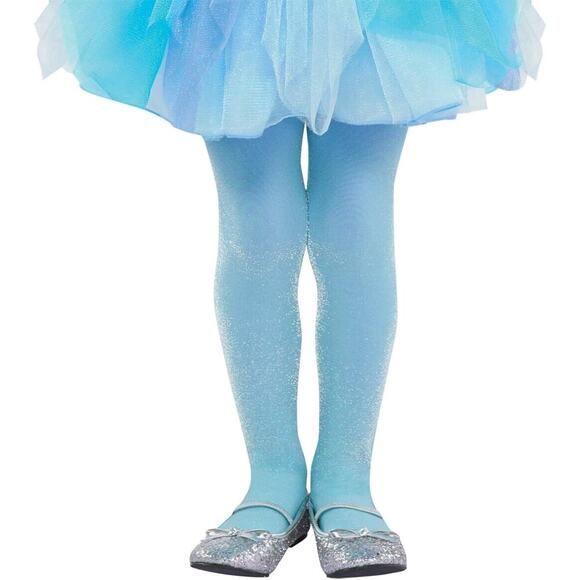 Flutter Fairies Aqua Tights Girls Sz 4-6 Glitter Halloween Ballet Princess Dance - Picture 1 of 10